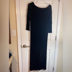 Vintage black silk beaded sheath cocktail dress